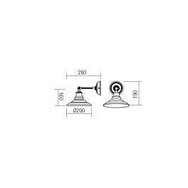 Montažní list Nástěnné svítidlo Smarter SPINNER AP 1X42W E27 ANTIQUE BRASS