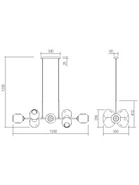 Montažní list Závěsné svítidlo Smarter PIERCE SU 6X42W E27 GD (4.1.1)