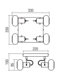 Montažní list Stropní bodové svítidlo  04-549 Smarter MATIAS 4x28W E14