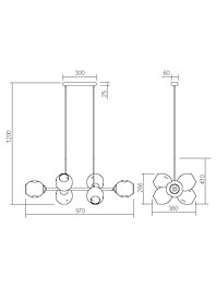 Montažní list Závěsné svítidlo Smarter PIERCE SU 8X42W E27 GD (4.1.1)