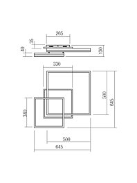 Montažní list Stropní LED svítidlo Smarter PRISMA PL LED 79W 3000K WH/BK (4.1.2)