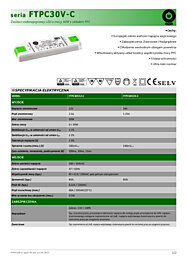 Montažní list Zdroj napětí 12V 30W 2,5A IP20 POS POWER typ FTPC30V12 C 3204000105