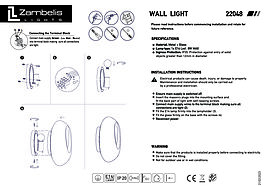 Montažní list Nástěnné světlo 22048 Zambelis kouřový chrom