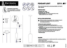 Montažní list Závěsné světlo 22119 Zambelis