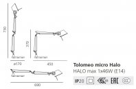 Stolní lampička A011850 Artemide TOLOMEO MICRO anodized blue