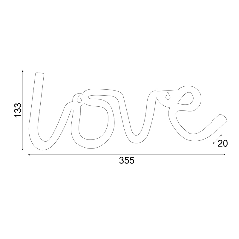 Nástěnná LED Love dekorace X041187322 USB