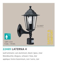 Venkovní nástěnné svítidlo LATERNA 4 22469, Eglo s pohybovým senzorem