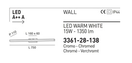 Koupelnové LED svítidlo 3361-28-138 NALA FABAS 75cm
