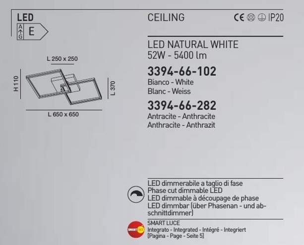 Stropní LED svítidlo BARD 4000K 3394-66-282 Fabas