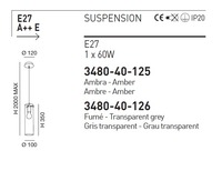Jantarové světlo 3480-40-125 Fabas Sintesi