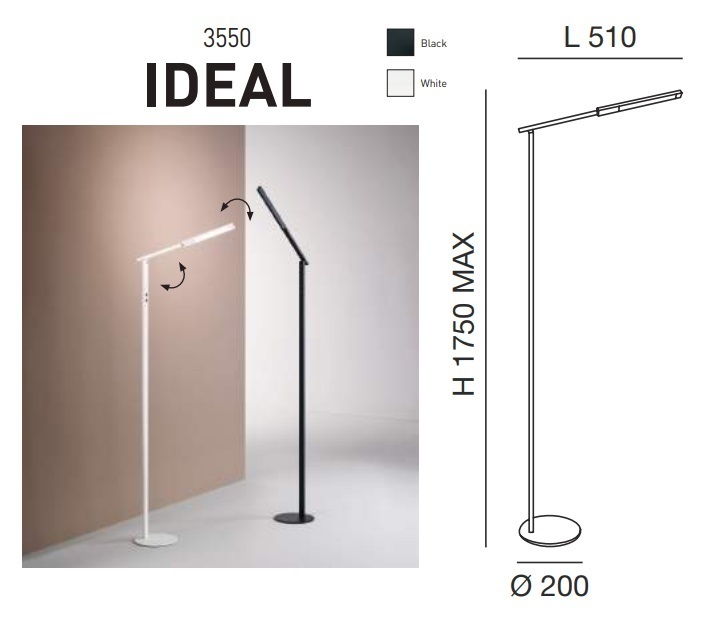 Stojací LED lampa 3550-11-102 IDEAL Fabas