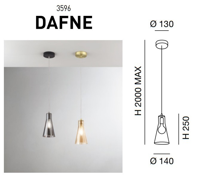 Závěsné svítidlo DAFNE 3596-40-125 Fabas