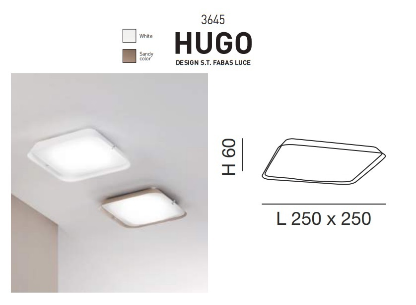 Stropní LED svítidlo 3645-61-355 25x25 HUGO Fabas