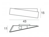 Nástěnné svítidlo Zig Zag 6990 – 43cm, hliník