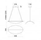 Závěsné LED svítidlo 8172  Diphy šíře 53cm