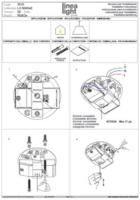 Závěsné LED světlo 8626 Linea Light La Mariée_P kouřové