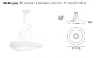 Italské LED svítidlo Mr. Magoo 7788 průměr 1,15 m stmívatelné