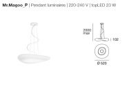 Italské LED svítidlo Mr. Magoo 8005 průměr 52cm stmívatelné