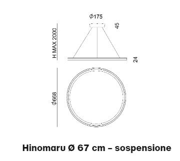 Italské LED světlo 8619 Hinomaru pr.67cm stmívatelné