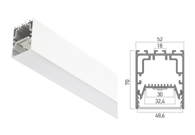 Bílé liniové LED svítidlo 114cm Xrope RP50NW30 MWH 4000K