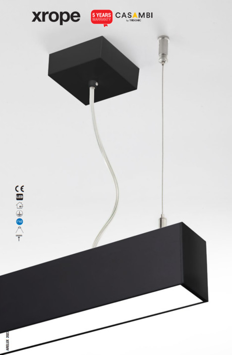 Černé liniové LED svítidlo 114cm Xrope RP50WW30 MBK 3000K