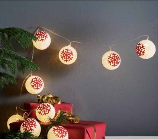 Světelné LED koule, vánoční řetěz EG_411113
