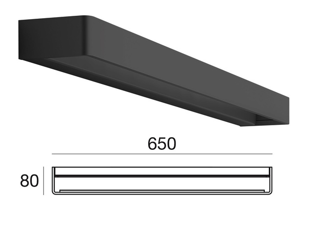 Italské LED světlo Metal 90334 LineaLight černé 65cm