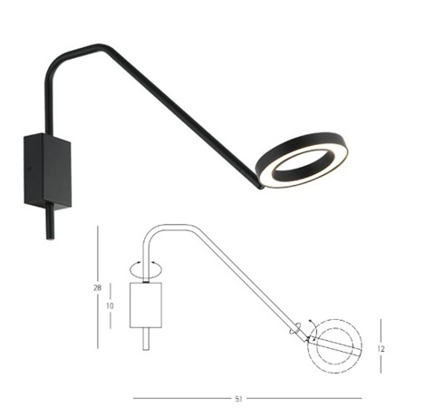 Chytré LED světlo 22042 Zambelis otočné černé matné